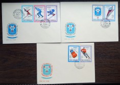 3 FDC ROMANIA - JOCURILE OLIMPICE DE IARNA GRENOBLE 1968 - 28.09.1967 foto