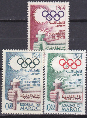 DB1 Olimpiada Tokyo 1964 Maroc 3 v. MNH foto