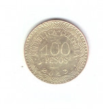 Moneda Columbia 100 pesos 2013, stare buna, curata, America Centrala si de Sud, Alama
