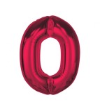 Balon folie sub forma de cifra, rosu, 92 cm-Tip Cifra 0