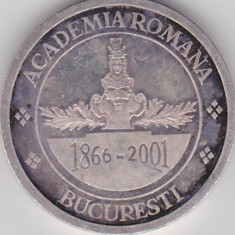 Medalie Argint Romania BNR 135 ANI ACADEMIA ROMANA 1866 - 2001