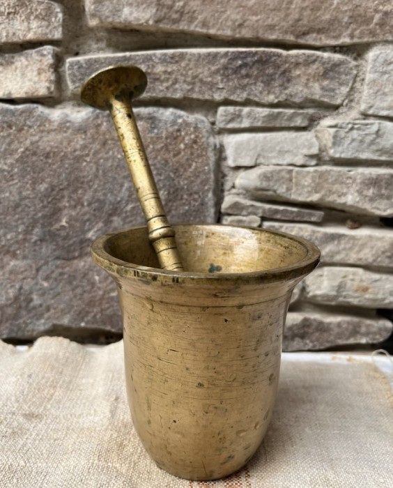 Mojar vechi cu pistil din bronz masiv