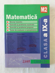 Matematica - Manual pentru clasa a IX-a profil M2 editura Campion 2011 foto