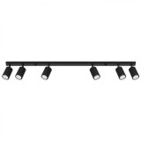 Lampă De Tavan Karbon Negru Din Aluminiu Cu 6 Becuri Tub Minimalistă De Interior