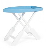 Masa pliabila din lemn alb albastru Gozo 60 cm x 30 cm x 56 h