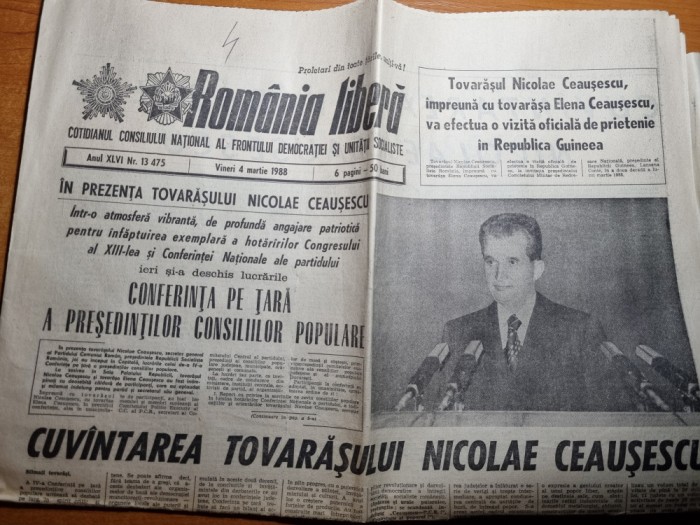 romania libera 4 martie 1988-cuvantarea lui ceausescu
