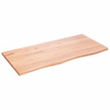 Cumpara ieftin Blat de baie, maro deschis, 100x50x2 cm, lemn masiv tratat