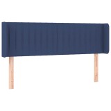 Cumpara ieftin Tablie de pat cu aripioare, albastru, 147x16x78/88 cm textil