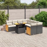 Gossi set mobilier de gradina cu perne, 9 piese, negru, poliratan