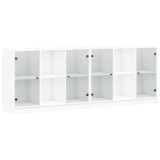 Biblioteca cu usi, alb, 204x37x75 cm, lemn prelucrat