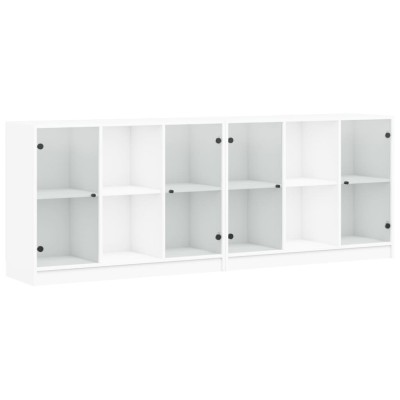 Biblioteca cu usi, alb, 204x37x75 cm, lemn prelucrat foto