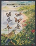 ANTIGUA 2000 FAUNA INSECTE FLUTURI PAPAGALI, Nestampilat