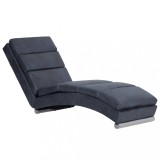Sezlong, gri, piele intoarsa artificiala