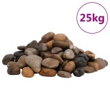 VidaXL Pietricele lustruite, 25 kg, culori mixte, 2-5 cm