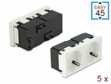 Set 5 prize duble pentru carcasa Easy 45 Alb 45 x 45 mm, Delock 81322