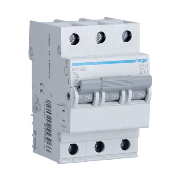 Hager MY 306 Intrerupator 6A, 3P, 4.5kA ProAdvanced PowerfulTools