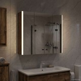 vidaXL Dulap cu oglindă pentru baie Stejar fumuriu 889251