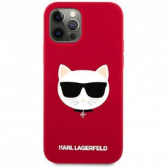 Husa Cover Karl Lagerfeld Choupette Head Silicone pentru iPhone 12 Pro Max Red foto