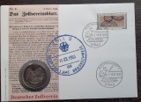 GERMANIA - FDC SI MONEDA 5 MARK 1984 D, 150 ANI UNIUNEA VAMALA, MONEDA PROOF, Europa