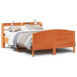 Cumpara ieftin Cadru pat fara saltea, maro ceruit, 135x190 cm, lemn masiv pin