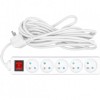 Prelungitor cu impamantare, Intrerupator, 5 locasuri, lungime 5 m, Alb, 1 mmp, 10A, Oem