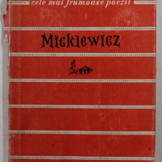MICKIEWICZ , COLECTIA '' CELE MAI FRUMOASE POEZII '' NR. 20 , 1959 , SUPRACOPERTA CU DEFECTE