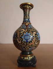 Vas asiatic Cloisonn&eacute; Soliflor |Flori de lotus feng shui| vechi si rar