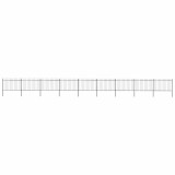 vidaXL Gard de grădină cu v&acirc;rf suliță, negru, 15,3 x 1,2 m, oțel