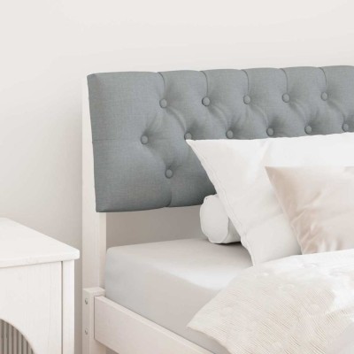 vidaXL Tăblie tapițată Gri deschis 100 cm Lemn de pin masiv 879193 foto