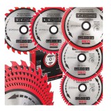 Set disc circular pentru lemn 255 x 30 mm, 24, 40, 60, 8, 100 dinti, 5 bucati, Red Technic
