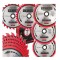Set disc circular pentru lemn 255 x 30 mm, 24, 40, 60, 8, 100 dinti, 5 bucati, Red Technic