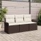 vidaXL Set de canapele pentru grădină cu pernă 3 pcs Maro Rattan poli 3353887