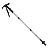 Baston trekking extensibil IdeallStore&reg;, Ol Helper, aluminiu, lampa LED, 110 cm, argintiu