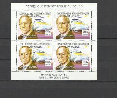 DR CONGO 2002 PERSONALITATI PREMIUL NOBEL ALFVEN TRENURI foto