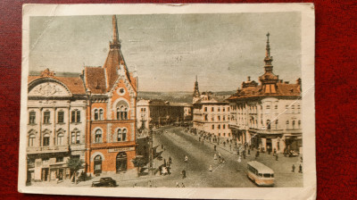 Cluj-1958-Vedere din str.Horea-francare deoseb.-C.P.circ.-RARA foto