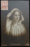 Carte Postala, Fotografie A.S.R. Printesa Elisaveta in ie si cu marama, 1912