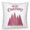 Perna Decorativa Fluffy de Craciun Brazi color si text, 40x40 cm, Alba, Husa Detasabila, Burduf