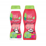 Pachet Sampon 400ml si Balsam 400ml Cosmaline Soft Wave Kids, 90% ingrediente naturale, pentru copii