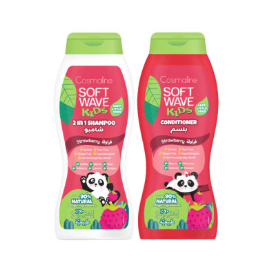 Pachet Sampon 400ml si Balsam 400ml Cosmaline Soft Wave Kids, 90% ingrediente naturale, pentru copii foto