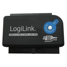 ADAPTOR USB LOGILINK USB 3.0 (T) la IDE (M) ori S-ATA (M) adaptor USB la unitati 2.5"/3.5" functie OTB negru "AU0028A"