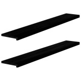 Cumpara ieftin Glafuri 2 buc maro-negru 160x30x2 cm lemn masiv de stejar