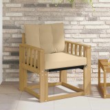 vidaXL Canapea de exterior Lemn solid de Acacia și Textilene Alb 3439039