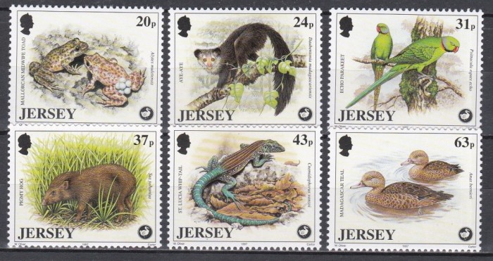 Jersey 1997 - Protecția faunei sălbatice, MNH
