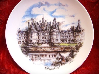 FARFURIE DECORATIVA PORTELAN LIMOGES FRANTA DECOR CASTEL CHAMBORD 21.5 CM foto