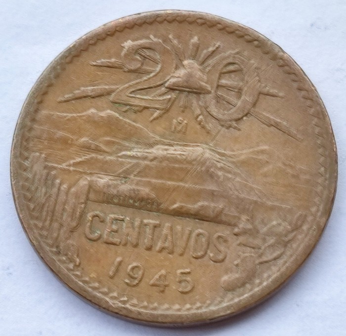 279. Moneda Mexic 20 centavos 1945