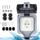 Priza exterior impermeabila ATOMKIT IP66, protectie completa apa si praf, montaj usor, corp durabil ABS-PC, capac blocabil, siguranta certificata, ide