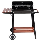 Gratar carbuni LUND 99585, 48x28cm, raft lateral &amp; inferior, reglabil pe inaltime, otel emailat, roti transport