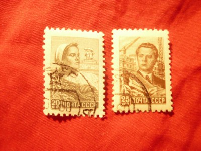Serie URSS 1960 Muncitori , 2 val. stampilate foto