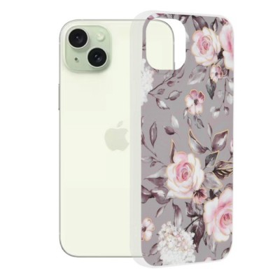 Husa pentru iPhone 15 Plus - Techsuit Marble Series - Bloom of Ruth Gray foto