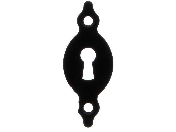 Rozeta pentru broasca stil vintage, 67 x 26 x 1,5 mm, neagra